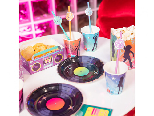 Słomki Retro Disco - 19,5 cm - 6 szt.