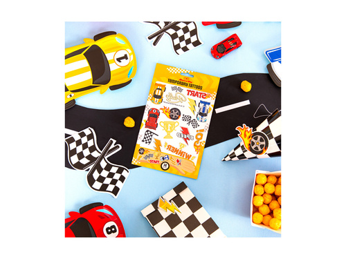 Tatuaże zmywalne Wyścigówki - 14 szt.