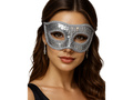 Cekinowa maska karnawałowa - srebrna - 1 szt.
