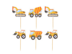 Pikery na babeczki Plac Budowy - 6 szt.