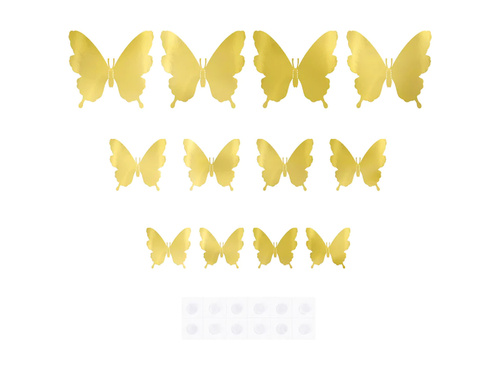 Naklejki motylki złote - 12 szt.