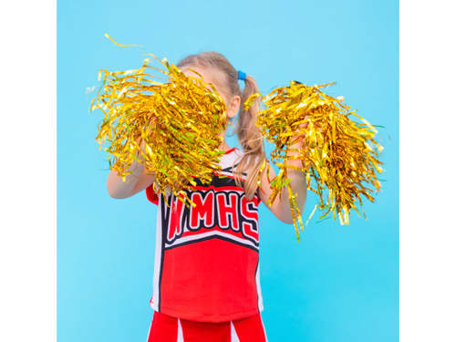 Pompony cheerleaderki metaliczne złote - 2 szt.