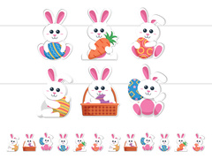 Girlanda wielkanocne Zajączki- 500 cm - 1 op.