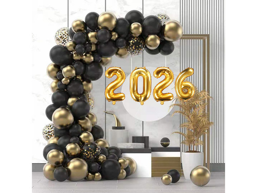Zestaw balonów do girlandy balonowej czarny 2026 - 111 szt.