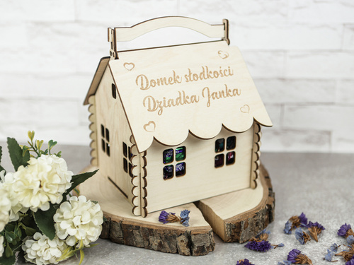 Domek na słodycze z imieniem na Dzień Dziadka - 1 szt.