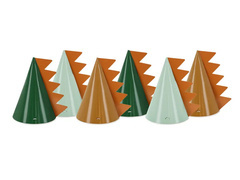 Czapeczki papierowe Dinozaury - 6 szt.