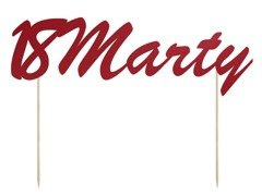 Topper papierowy na tort personalizowany 18 urodziny - 1 szt.