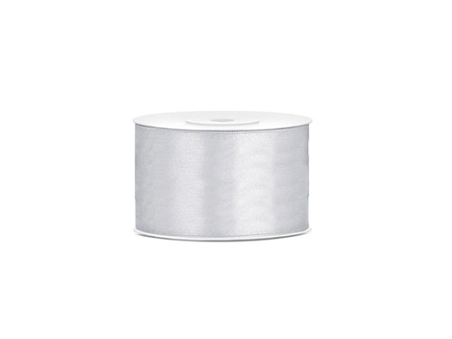 Tasiemka satynowa, srebrna, 38 mm/25 m, 1 szt.