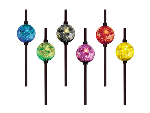 Słomki czarne Disco - 6 szt.