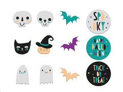 Dekoracja na okno Happy Halloween - 12 szt.