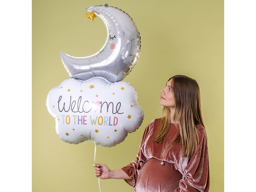 Balon foliowy Welcome Baby Moon - 57 x 81 cm - 1 szt.