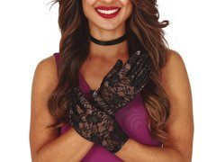 Rękawiczki czarne koronkowe