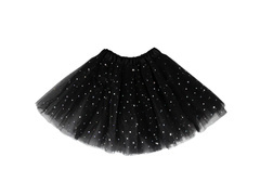 Spódniczka tutu czarna ze srebrnymi gwiazdkami - 30 cm - 1 szt.