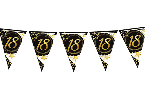 Baner flagi czarny na osiemnaste urodziny - 300 cm - 1 szt.