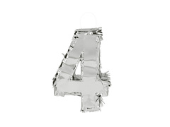 Piniata Cyfra 4 srebrna