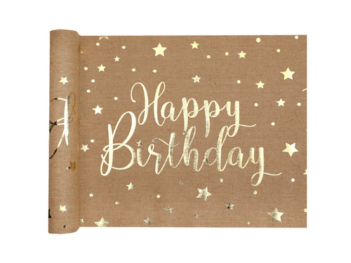 Bieżnik kraftowy Happy Birthday - 28 cm x 3 m - 1 szt.