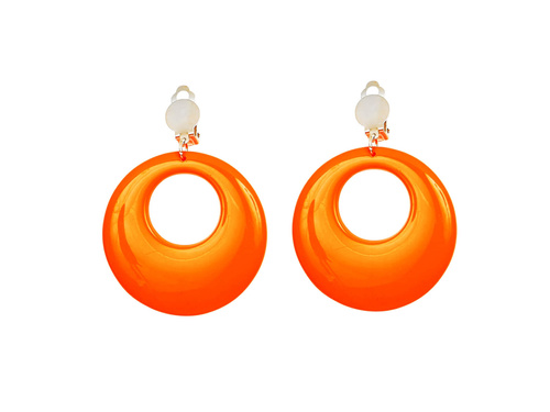 Kolczyki klipsy pomarańczowe neonowe