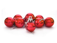 Bombki na choinkę czerwone - 3 cm - 9 szt.