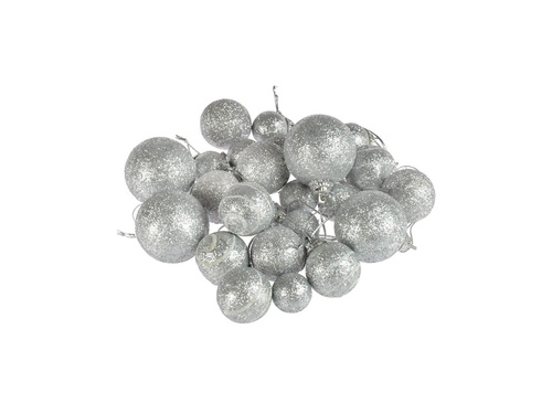 Bombki choinkowe srebrne - 20 szt.