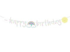 Baner urodzinowy Tęcza i Chmurka - 180 cm - 1 szt.