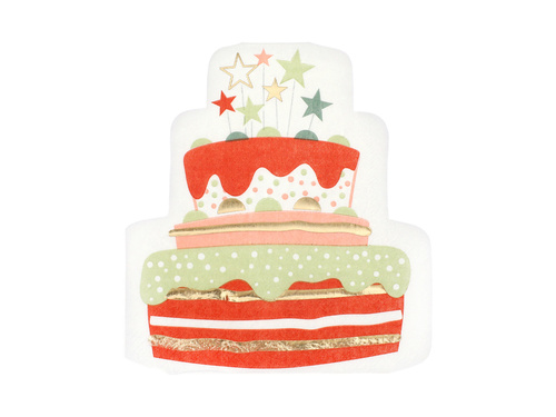 Serwetki urodzinowe Torcik - 30 x 33 cm - 10 szt.