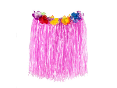 Spódniczka hawajska krótka różowa - 40 cm - 1 szt.