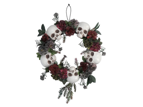 Dekoracja wisząca wieniec z czachami - 40,5 cm