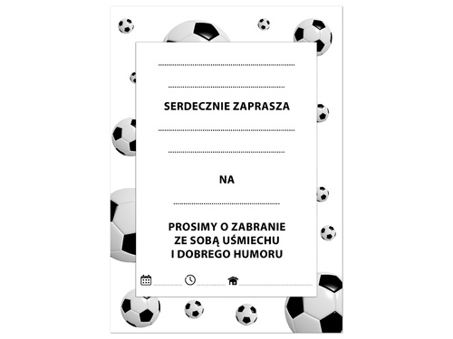 Zaproszenia urodzinowe Piłka Nożna - 6 szt.