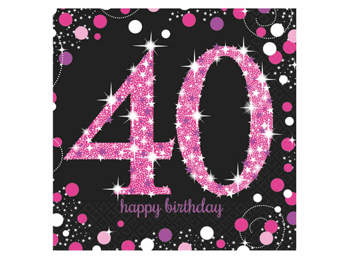 Serwetki na czterdzieste urodziny - 33cm - 16 szt.