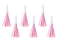 Gwizdki trąbki rozwijane opalizujące różowe - 6 szt