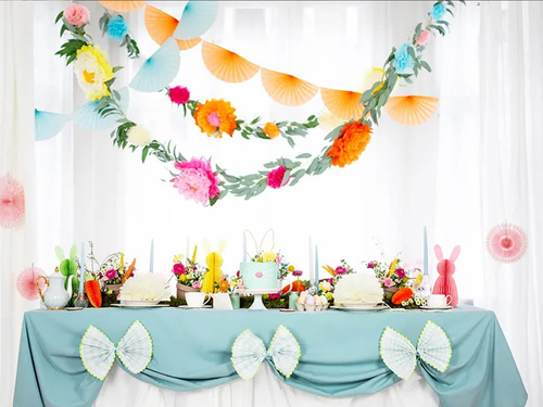 Dekoracja wisząca rozetka Króliczek różowy - 30 cm - 1 szt.