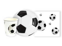 Zestaw kubeczki + talerzyki papierowe Piłka Nożna - 44 szt.