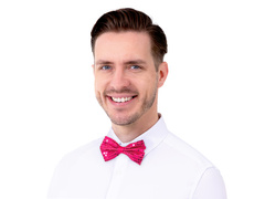 Mucha cekinowa różowa - 7 x 12 cm - 1 szt.