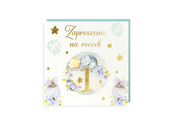 Zaproszenia na roczek z misiem - 5 szt.