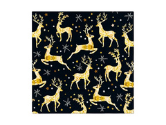 Serwetki bożonarodzeniowe Złote Renifery - 33 cm - 20 szt.