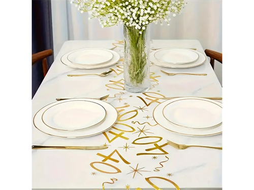 Dekoracja bieżnik na stół z nadrukiem na 40 urodziny - 30 cm x 5 m - 1 szt.