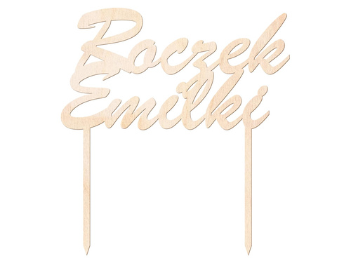 Topper drewniany na tort - personalizowany - 1 szt.