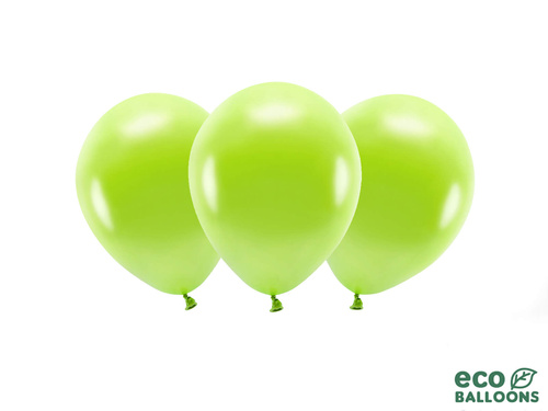 EKO Balony lateksowe metalizowane zielone jabłuszko - bardzo duże - 10 szt.