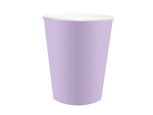 Zestaw kubeczki i talerzyki papierowe fioletowe - 24 szt.