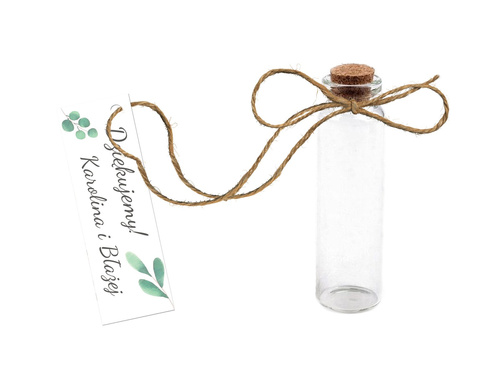 Personalizowane podziękowania dla gości z eukaliptusem - szklane buteleczki - 6 kpl.