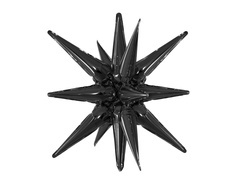 Balon foliowy Gwiazda czarna 3D - 40 cm - 1 szt.