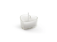 Świeczka podgrzewacz Serce białe - 4 cm - 10 szt.