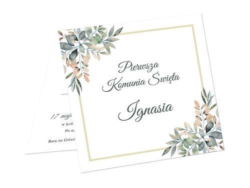 Zaproszenia personalizowane na I Komunię Świętą - 6 szt.