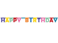 Baner Happy Birthday kolorowy - 160 cm - 1 szt.