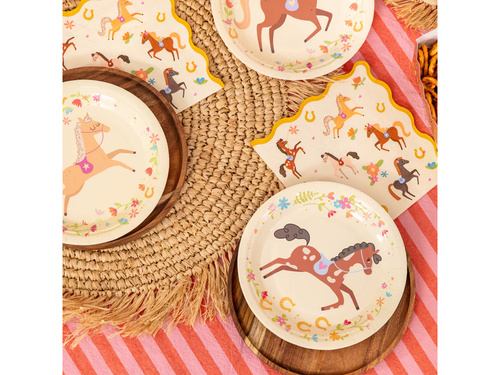 Talerzyki papierowe Koniki - 18 cm - 6 szt.