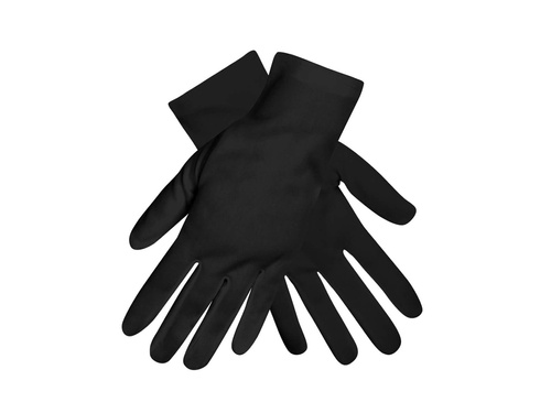 Rękawiczki karnawałowe czarne krótkie - 25 cm