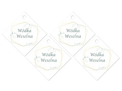 Zawieszki z wstążeczką na wódkę weselną - 12 szt.