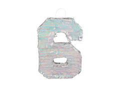 Piniata Holograficzna cyfra 6
