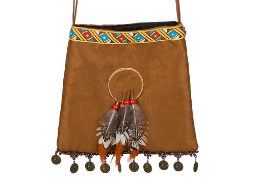 Brązowa torebka indiańska - 1 szt.