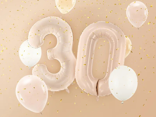 Balon foliowy cyfra 3 ciemnobeżowa - 72 cm - 1 szt.